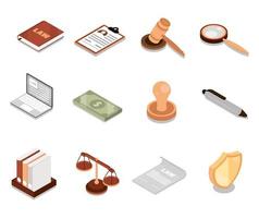 set of law and justice vector