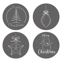 icons merry christmas vector