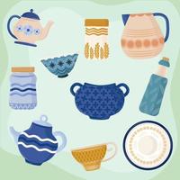 set various kitchenware vector