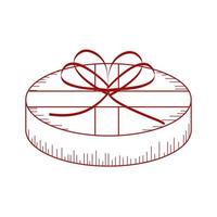 christmas round gift vector