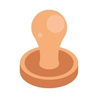 wooden stamp icon vector