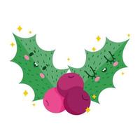 christmas cute mistletoe vector