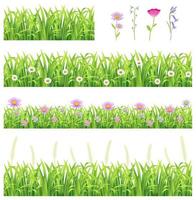 Green grass illustrations horizontal seamless vector