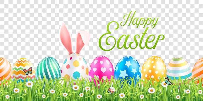 Easter day banners illustrations horizontal seamless