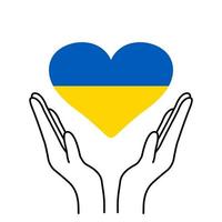 National Ukrainian flag. Concept symbol of help support and no war in the country of Ukraine. Vector isolated illustration