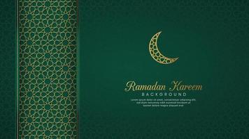 Islamic Arabic Green Luxury Background with Geometric pattern and Beautiful Ornament vector