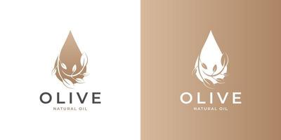 olive oil, droplet, water drop with flower, leaf, leaves logo design vector