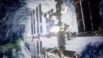 Earth and outer space station iss video