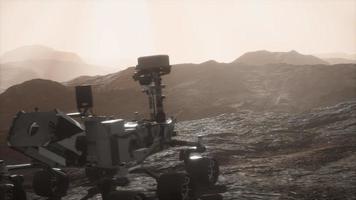 Curiosity Mars Rover exploring the surface of red planet video