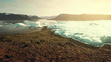Alaska glacier in mountains landscape video