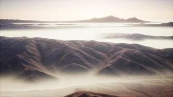 mountain landscape with deep fog at morning video