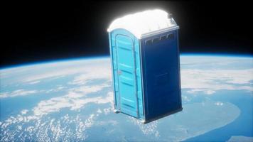 Cabina de inodoro de wc de calle portátil en órbita terrestre