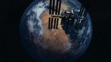 International Space Station in outer space over the planet Earth orbit video