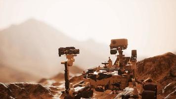 Curiosity Mars Rover exploring the surface of red planet video