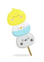 Mochi character design. Japanese cartoon desserts. vector illustration in a flat style.