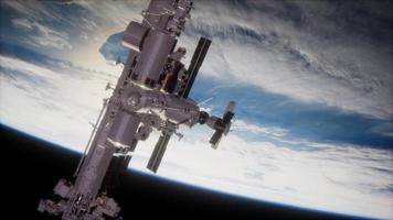 iss de la estación espacial y terrestre de 8k video