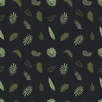 Seamless Pattern With Tropical Leaves. Flat Vector Illustration
