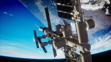 iss de la estación espacial y terrestre de 8k video