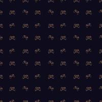 Seamless Pattern With Game Joysticks. Outline Vector Illustration