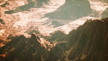 An aerial drone shot of the red rocks canyon video