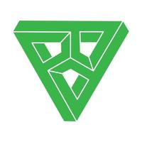 Impossible shapes, optical illusion logo, vector triangle. Optical art objects. Geometric figures.