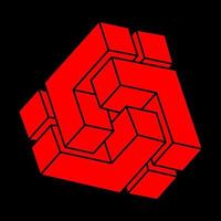 Paradox geometry logo. Optical illusion objects. Sacred geometric figures. Optical art. Impossible shapes. vector