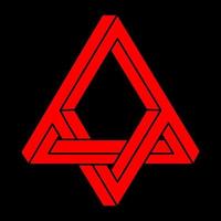 Impossible shapes, optical illusion, vector. Optical art object. Logo. Geometric figures. vector