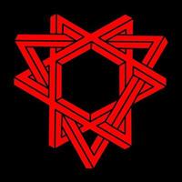 Impossible shape, optical illusion logo, vector. Optical art objects. Geometric figure. vector