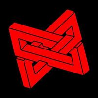 Illusion shapes. 3d geometry objects. Logo. Optical illusion figures. Sacred geometry. Optical art. vector
