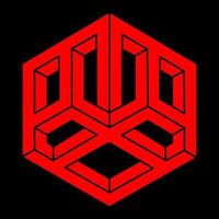 Impossible shape, optical illusion, vector. Optical art objects. Logo. Geometric figures. vector