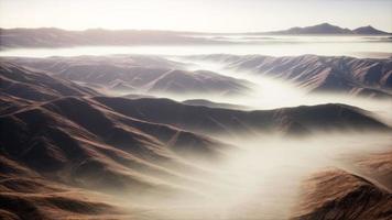 mountain landscape with deep fog at morning video