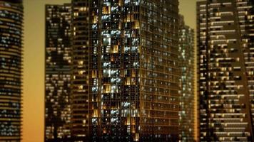 Wolkenkratzer im Geschäftsviertel in der Nacht