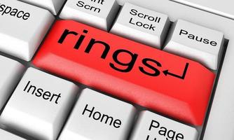 rings word on white keyboard photo