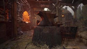 view of blacksmithing tools in the forge video