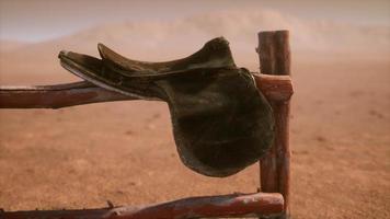 Horse Saddle on the Fence in Monument Valley video