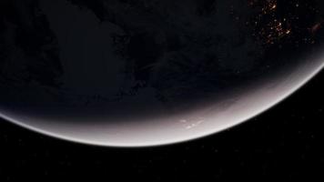 globo terráqueo planeta desde la órbita espacial video
