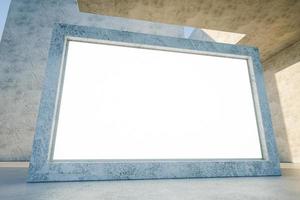 3d render. Mockup of a blank advertising screen panel. photo