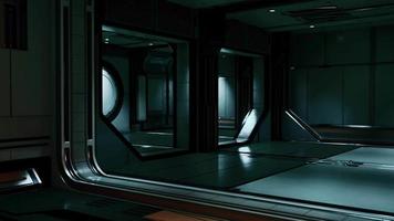 realistisk futuristisk sci-fi rymdskeppskorridor video