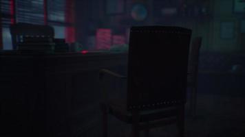 small retro office at night video