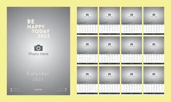 Wall Calendar Creative And Be Happy. Colorful New Wall Calendar vector