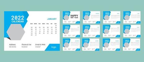 calendario colorido creativo de año nuevo simple y corporativo vector