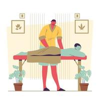masaje y terapia relajante vector