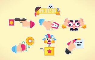 April Fools Prank Kit Set vector