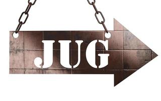 jug word on metal pointer photo