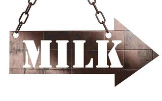 milk word on metal pointer photo