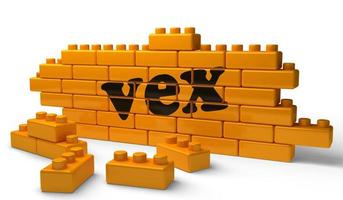 vex word on yellow brick wall photo