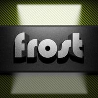 frost word of iron on carbon photo