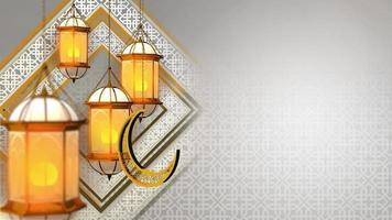 roterende arabische witte lantaarns achtergrond lus video