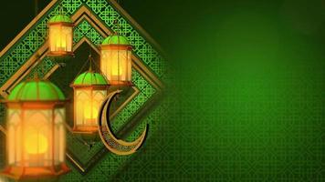roterende arabische groene lantaarns achtergrond lus