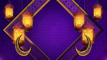 ROTATING ARABIC PURPLE LANTERNS BACKGROUND LOOP 02 video